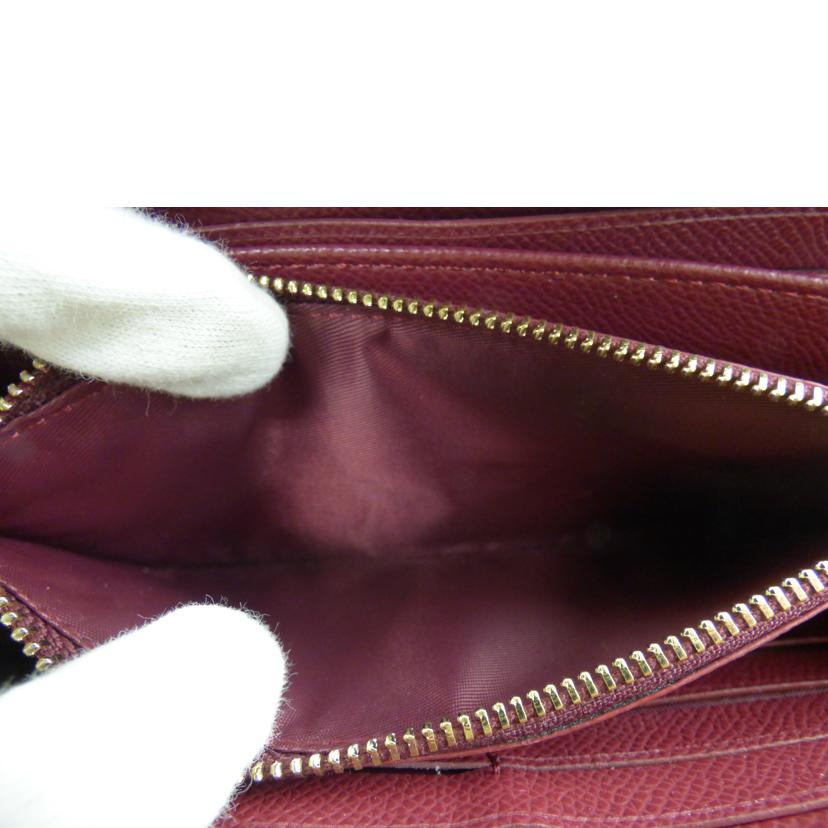 COACH ｺｰﾁ/ラウンド長財布／ベージュ／カーフ/C3411//168*/Aランク/64