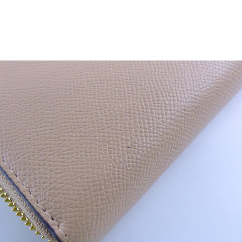 COACH ｺｰﾁ/ラウンド長財布／ベージュ／カーフ/C3411//168*/Aランク/64