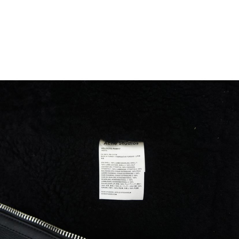 Acne　Studios アクネストゥデイオズ/ムートンライダースレザージャケット／コート／ブラック//ABランク/18