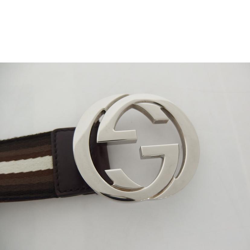 GUCCI　ベルト/GUCCI　ストライプベルト／ブラウン/114904//Bランク/82