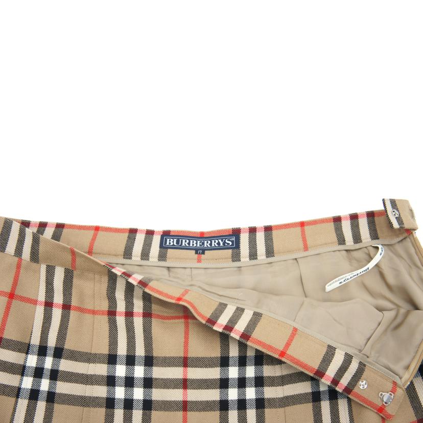 BURBERRYS チェック柄 スカート 希少美品 Burberrys バーバリーズ ウール 巻きスカート 茶