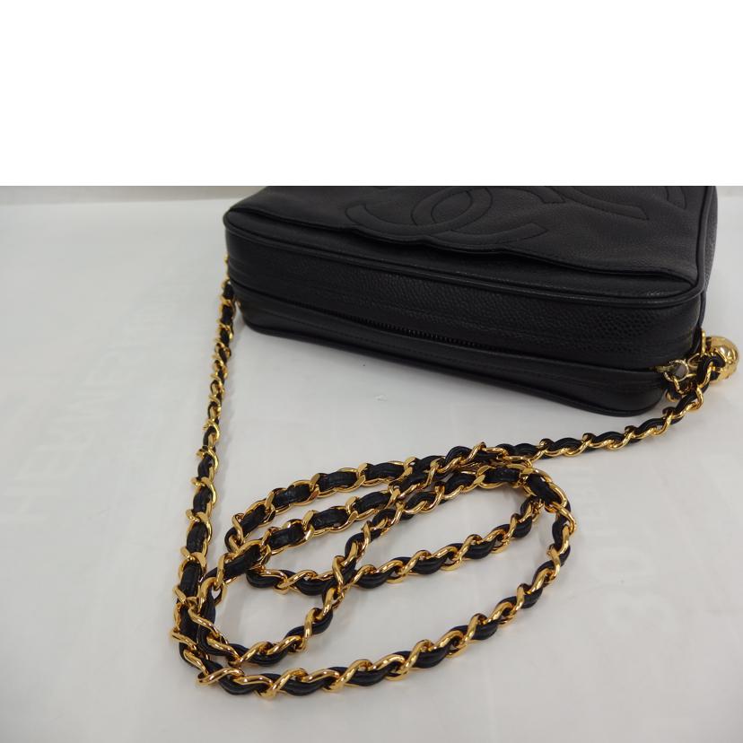 CHANEL ｼｬﾈﾙ/トリプルココマークチェーンショルダー／キャビア//312****/Aランク/82