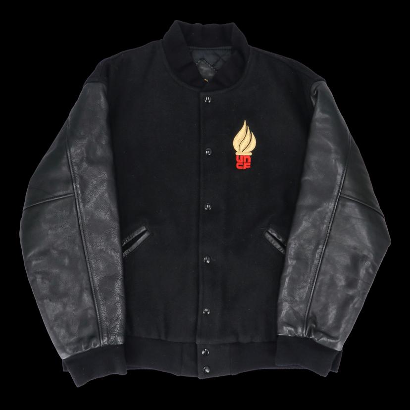 GAME　SPORTSWEAR　 ゲームスポーツウェア/90＇s／USA製／レザー切替スタジャン／ブラック//ABランク/18