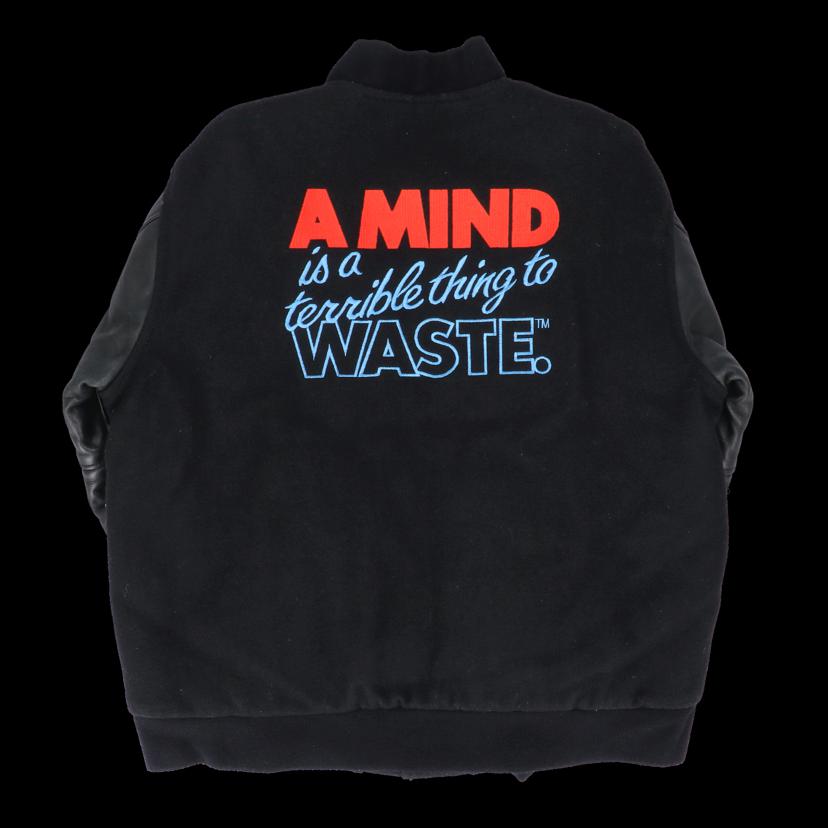 GAME　SPORTSWEAR　 ゲームスポーツウェア/90＇s／USA製／レザー切替スタジャン／ブラック//ABランク/18