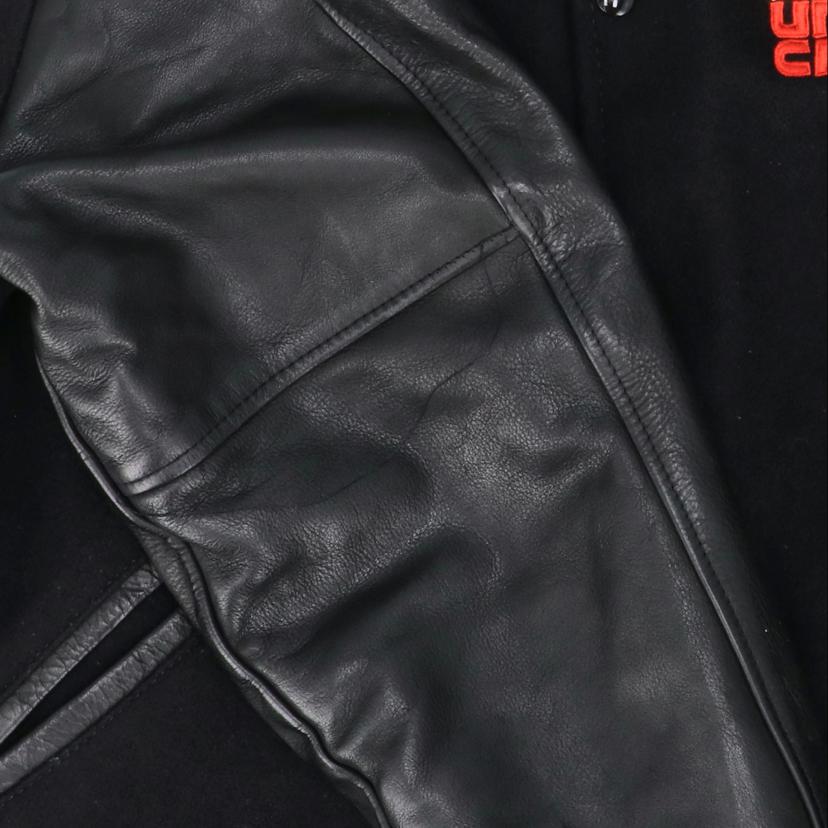 GAME　SPORTSWEAR　 ゲームスポーツウェア/90＇s／USA製／レザー切替スタジャン／ブラック//ABランク/18