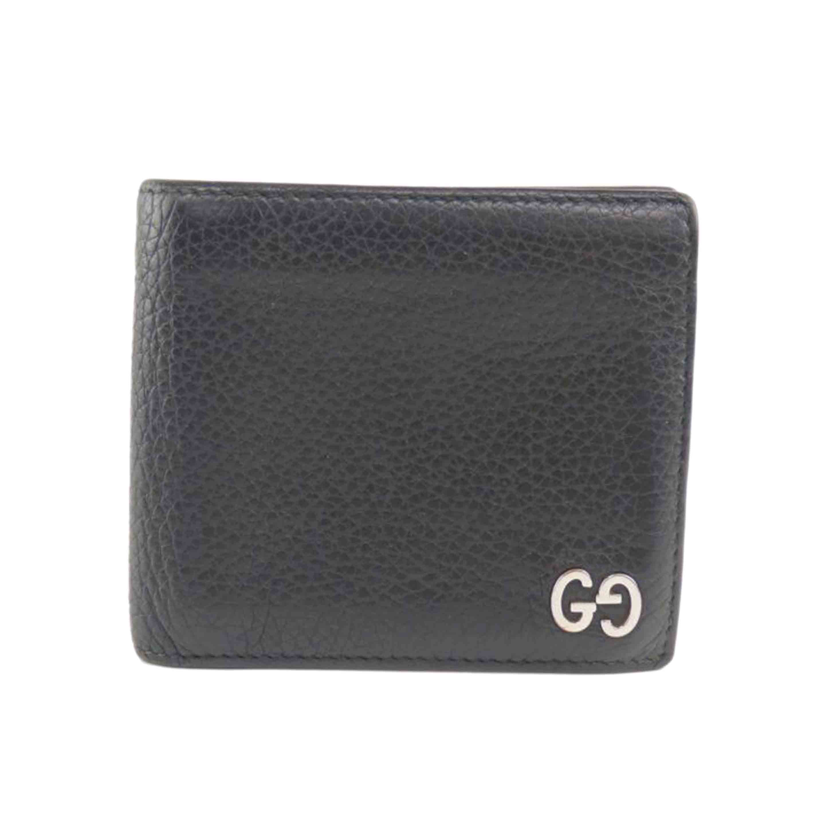 GUCCI ｸﾞｯﾁ/インターロッキング／2つ折り財布／ブラック/473922//Bランク/64