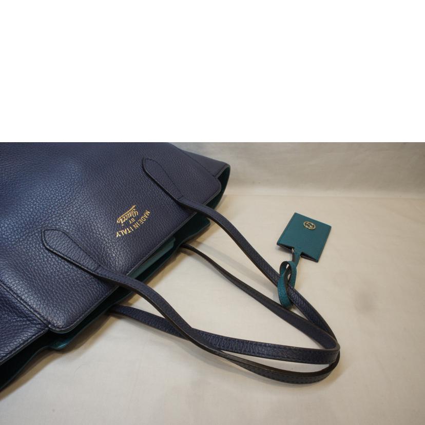 GUCCI グッチ/レザースウィングトートネイビー/354408//520***/Aランク/92