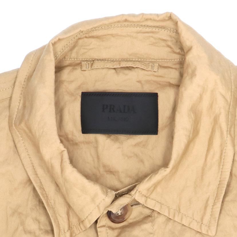PRADA プラダ/シワ加工ワークシャツ/キャメル/SGC616//Aランク/18