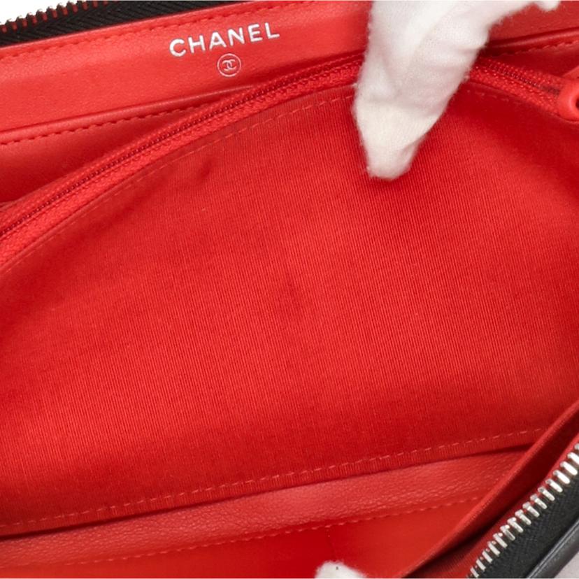 CHANEL シャネル/タイポグラフィマトラッセ／ラウンドZIP長財布　A//236*****/Aランク/93