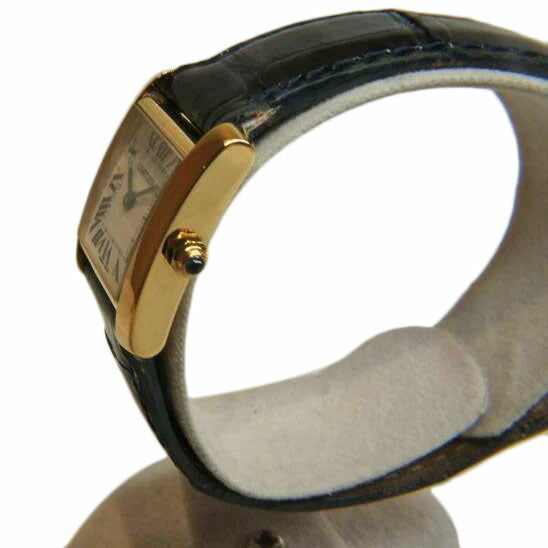 Cartier カルティエ/K18タンクフランセーズ／QZ／レザーベルト/W5000256//238*********/Aランク/92