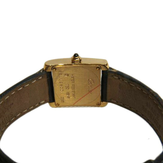 Cartier カルティエ/K18タンクフランセーズ／QZ／レザーベルト/W5000256//238*********/Aランク/92