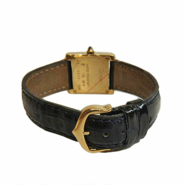 Cartier カルティエ/K18タンクフランセーズ／QZ／レザーベルト/W5000256//238*********/Aランク/92