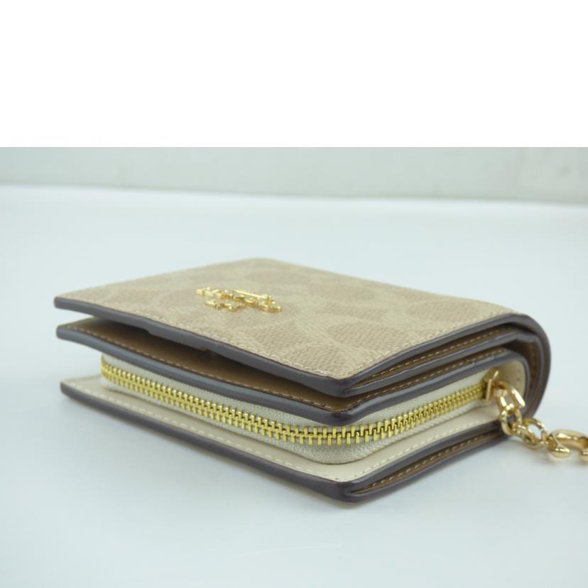 COACH ｺｰﾁ/シグネチャー／二つ折り財布／ベージュ/CW789//H24**/ABランク/64