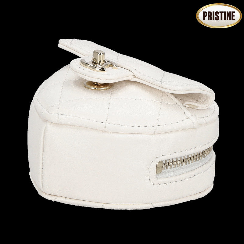 CHANEL シャネル/ラムスキンハートチャームコインケースホワイト/AP2783//CCX*****/SAランク/92