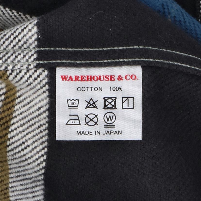 WAREHOUSE ウエアハウス/ブロックチェックコットンシャツ／日本製／ノンウオッシュ／レア//Aランク/18