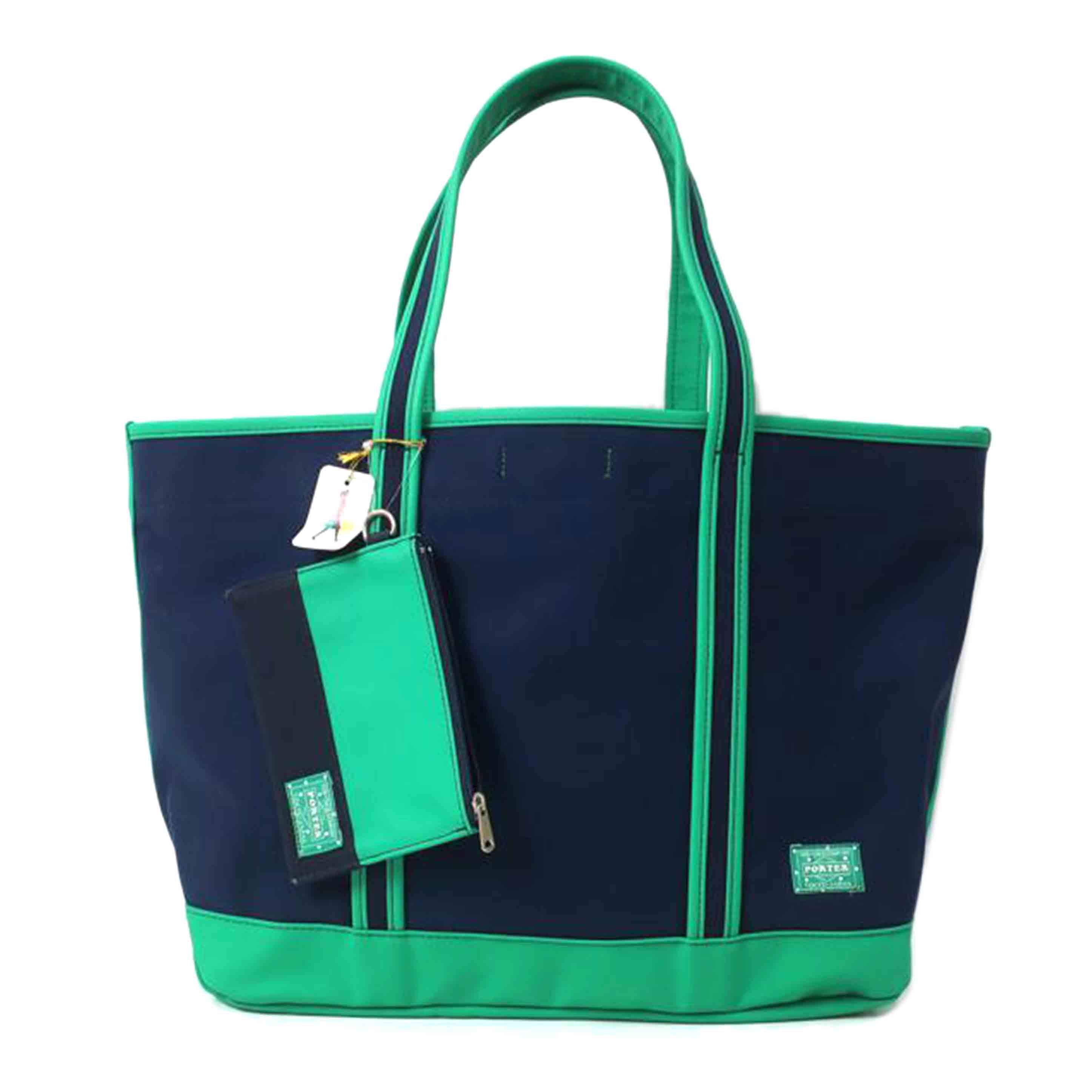 PORTER　GIRL ポーターガール/トートバッグ　ネイビー×グリーン//ABランク/65