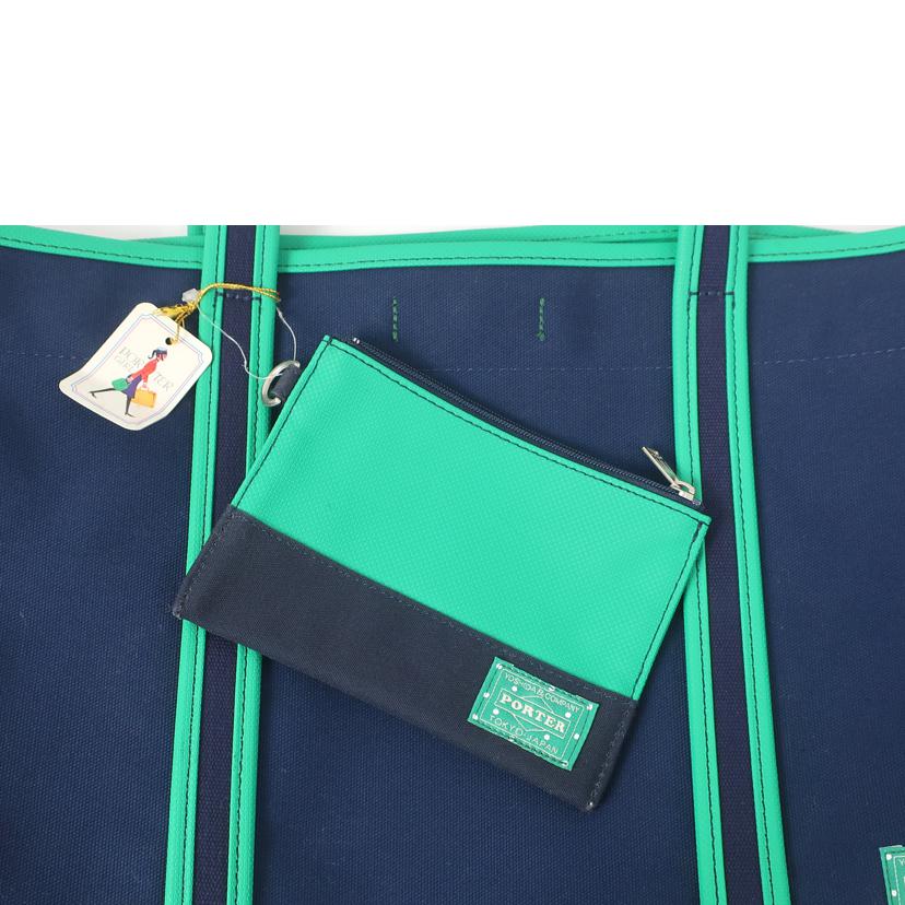 PORTER　GIRL ポーターガール/トートバッグ　ネイビー×グリーン//ABランク/65