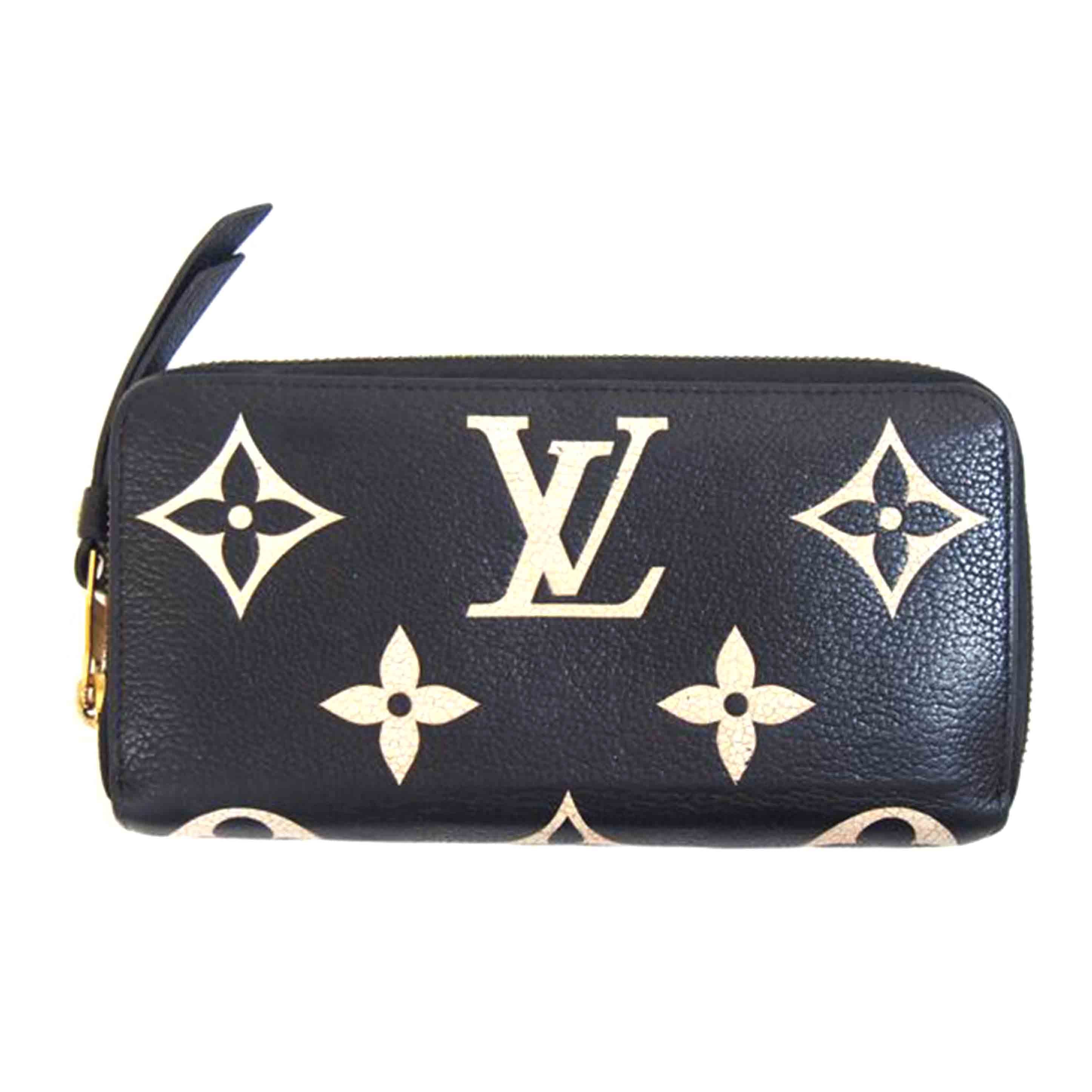 LOUIS　VUITTON ルイヴィトン/ジッピー・ウォレット　ブラック　ベージュ／　モノグラム・アンプラント/M80481//RFI*/BCランク/71