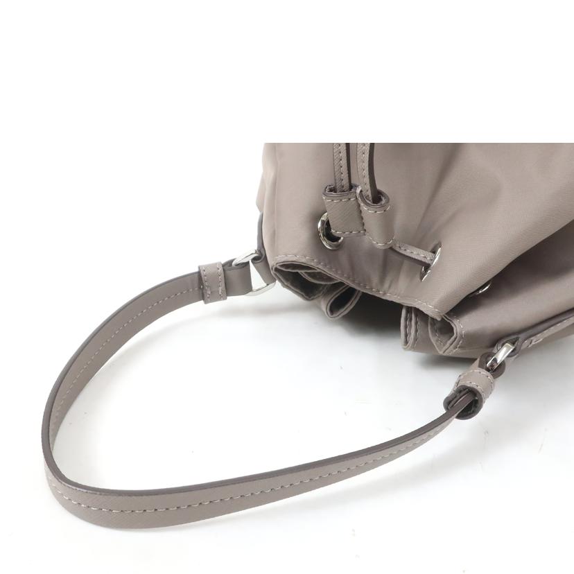 TORY　BURCH　 トリーバーチ/ヴァージニアバケットバッグ　ナイロン2WAY　グレーヘロン　巾着/134652//Aランク/65