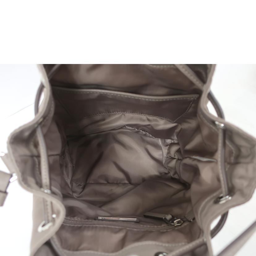 TORY　BURCH　 トリーバーチ/ヴァージニアバケットバッグ　ナイロン2WAY　グレーヘロン　巾着/134652//Aランク/65