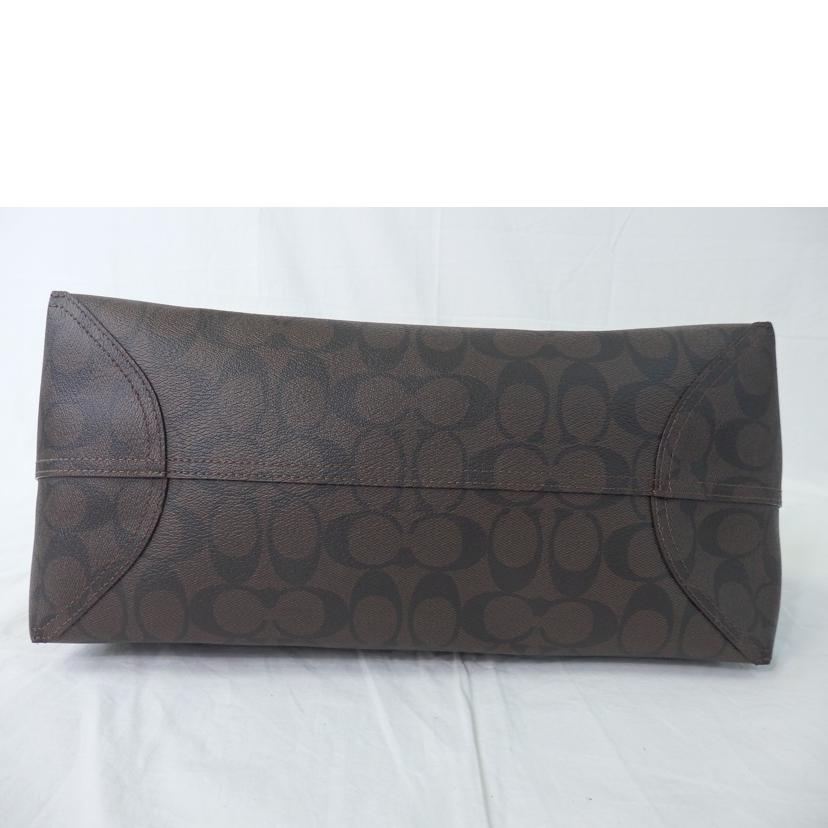 COACH コーチ/シグネチャーシティトートバッグ／赤×茶/5696//B22**/Aランク/84