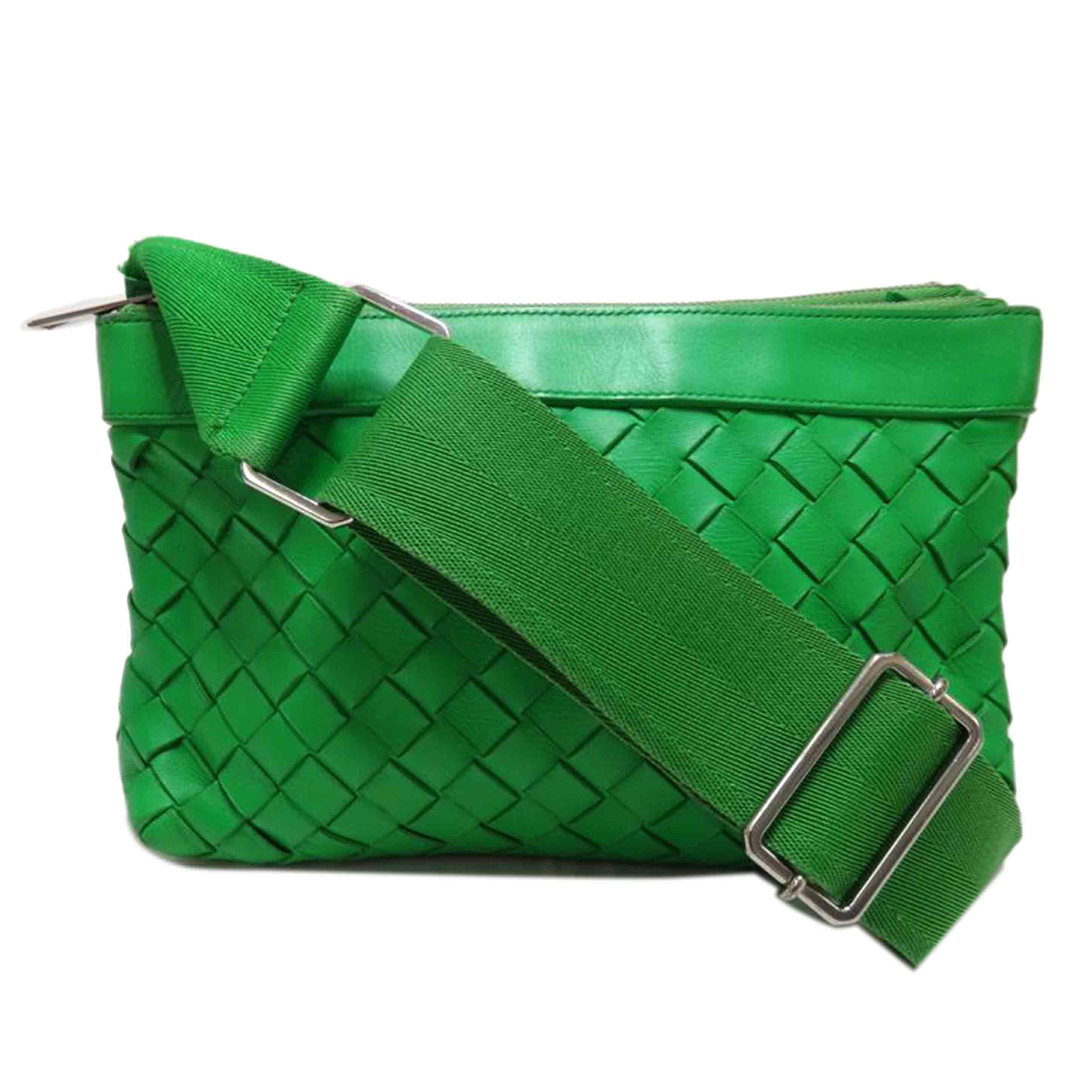 BOTTEGAVNETA ボッテガヴェネタ/イントレチャート／レザーワンショルダーバッグ／グリーン/9261181359276//ABランク/84