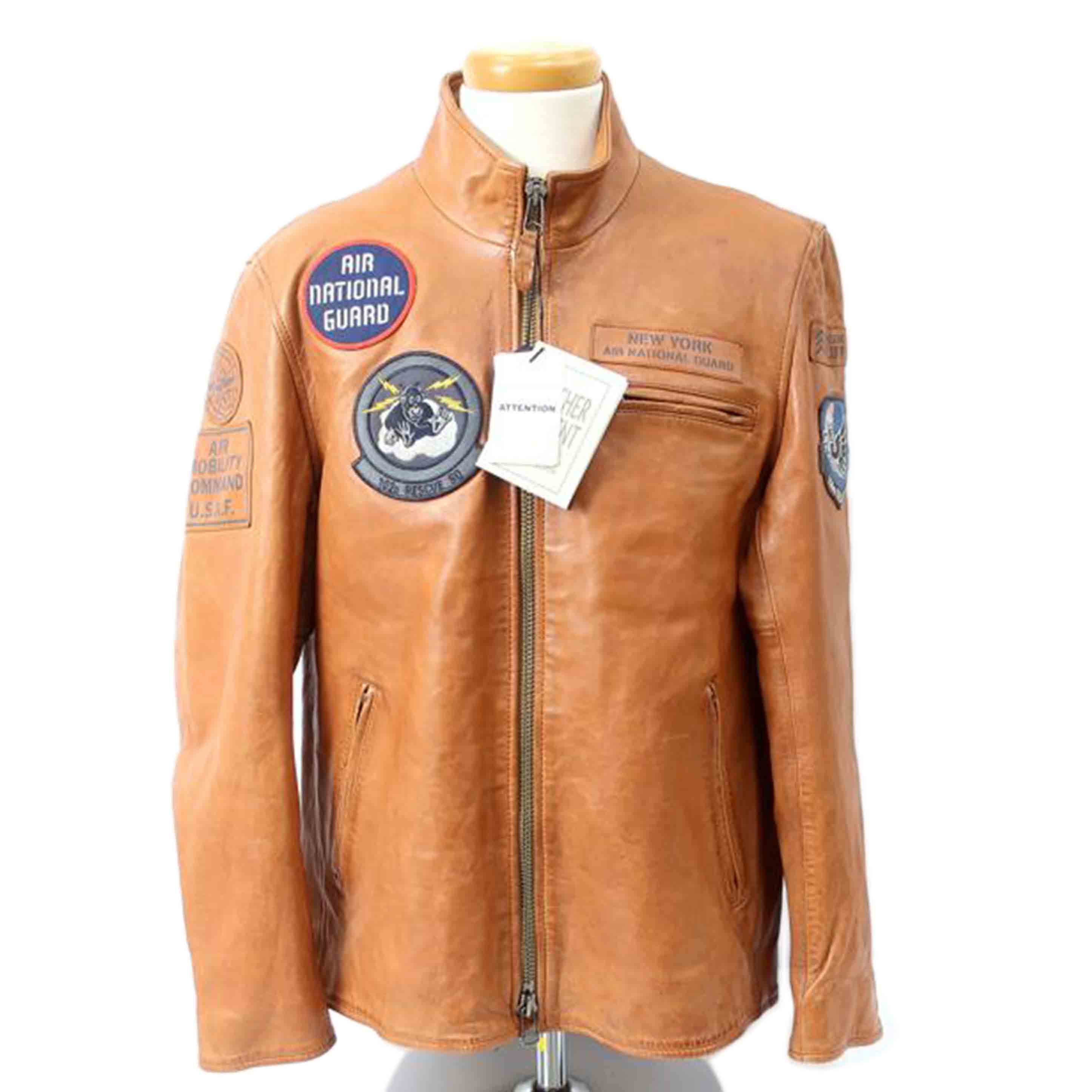 AVIREX アヴィレックス/レザージャケット　ライダース　羊革　2XL　ライトブラウン/783-3250085//Aランク/65