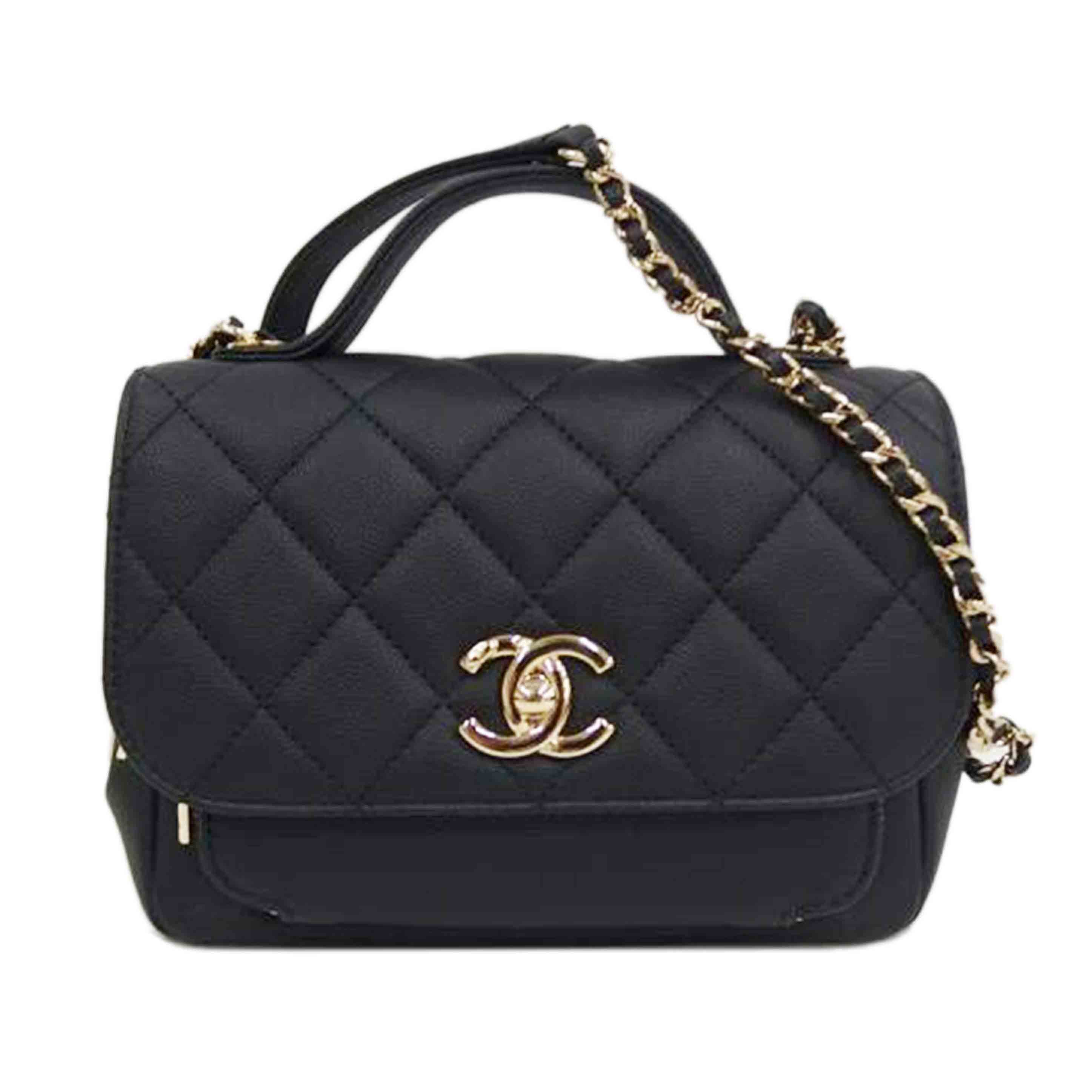 CHANEL ｼｬﾈﾙ/マトラッセ／アフィニティ／キャビアスキン／チェーンハンド／ブラック/A93749//280*****/Aランク/82