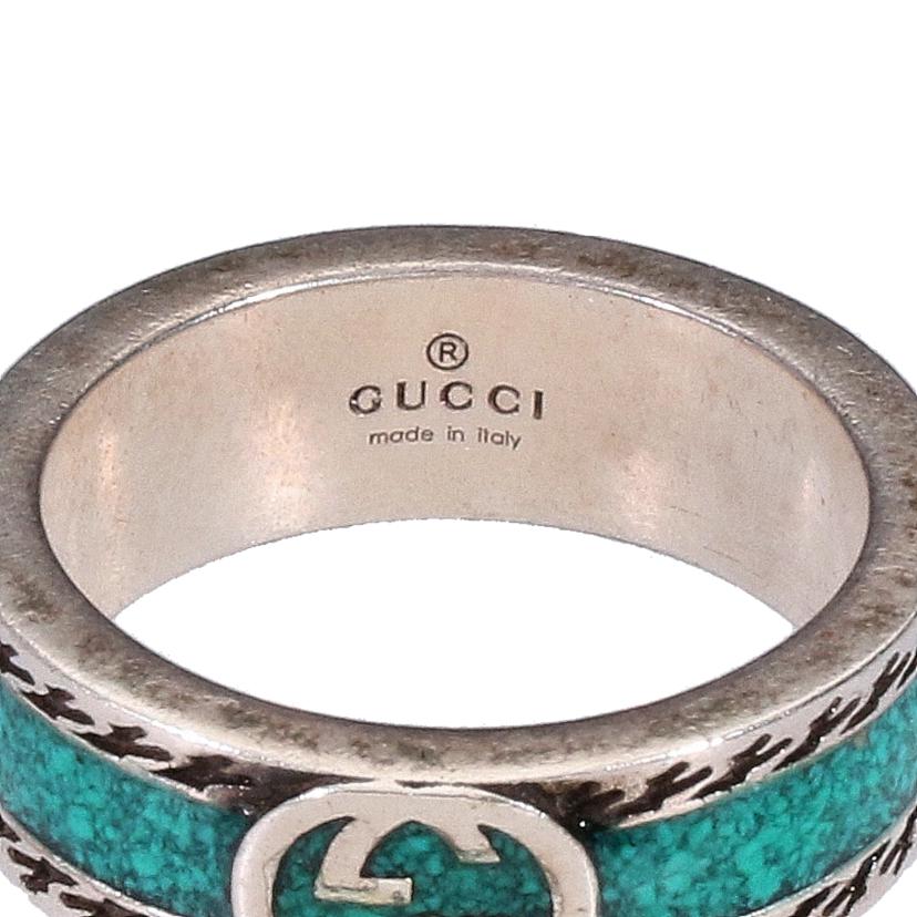 GUCCI グッチ/インターロッキング　ターコイズリング　＃10//ABランク/70