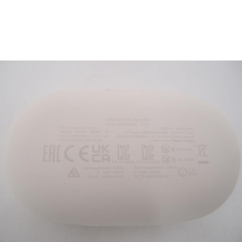 ANKER アンカー/Soundcore　AeroFit　ホワイト／完全ワイヤレスイヤホン/A3872N21//AHV94S0D46400773/Aランク/69