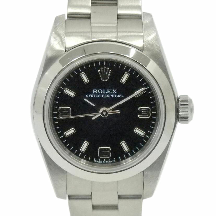ROLEX ロレックス/オイスターパーペチュアル／黒文字盤/76080//Y62****/Aランク/77
