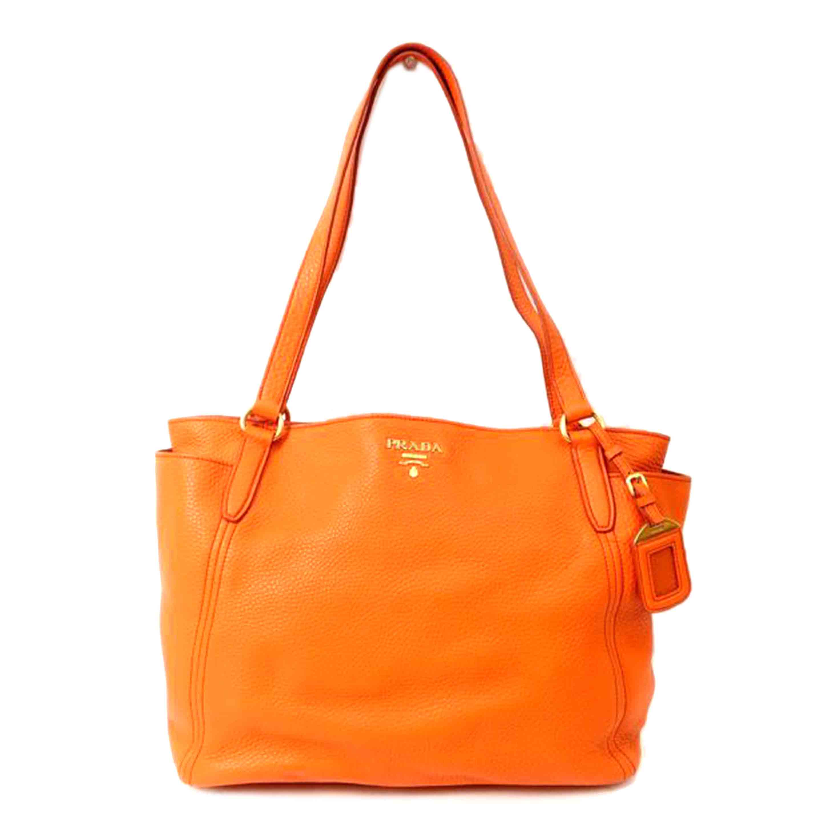 PRADA プラダ/レザー　トートバッグ　オレンジ/BR4970//Aランク/65