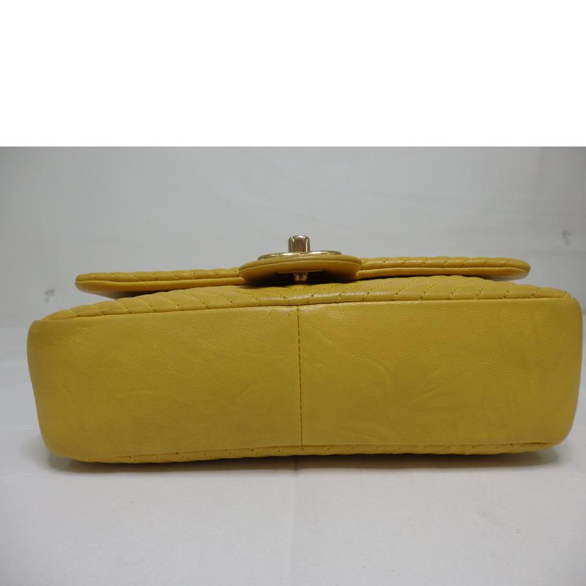 CHANEL シャネル/Vスティッチ／チェーンショルダー／イエロー/A92087 //218*****/Bランク/84