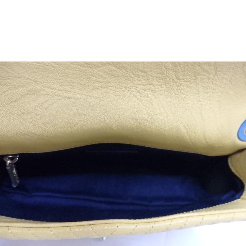 CHANEL シャネル/Vスティッチ／チェーンショルダー／イエロー/A92087 //218*****/Bランク/84