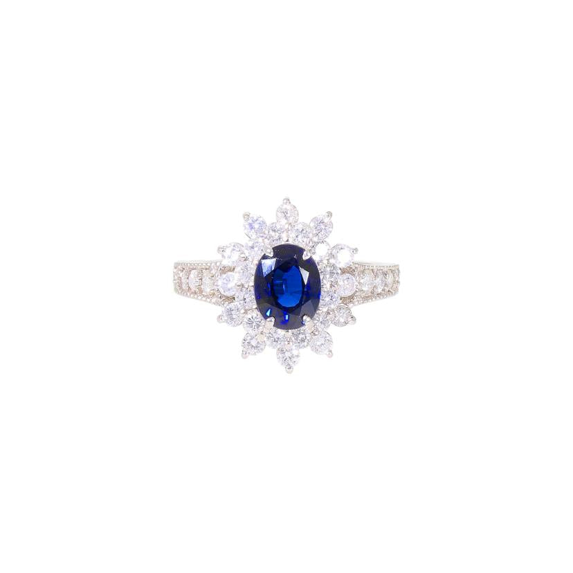 /◎　Pt950サファイアダイヤリング1．421／D0．87ct　//ABランク/59