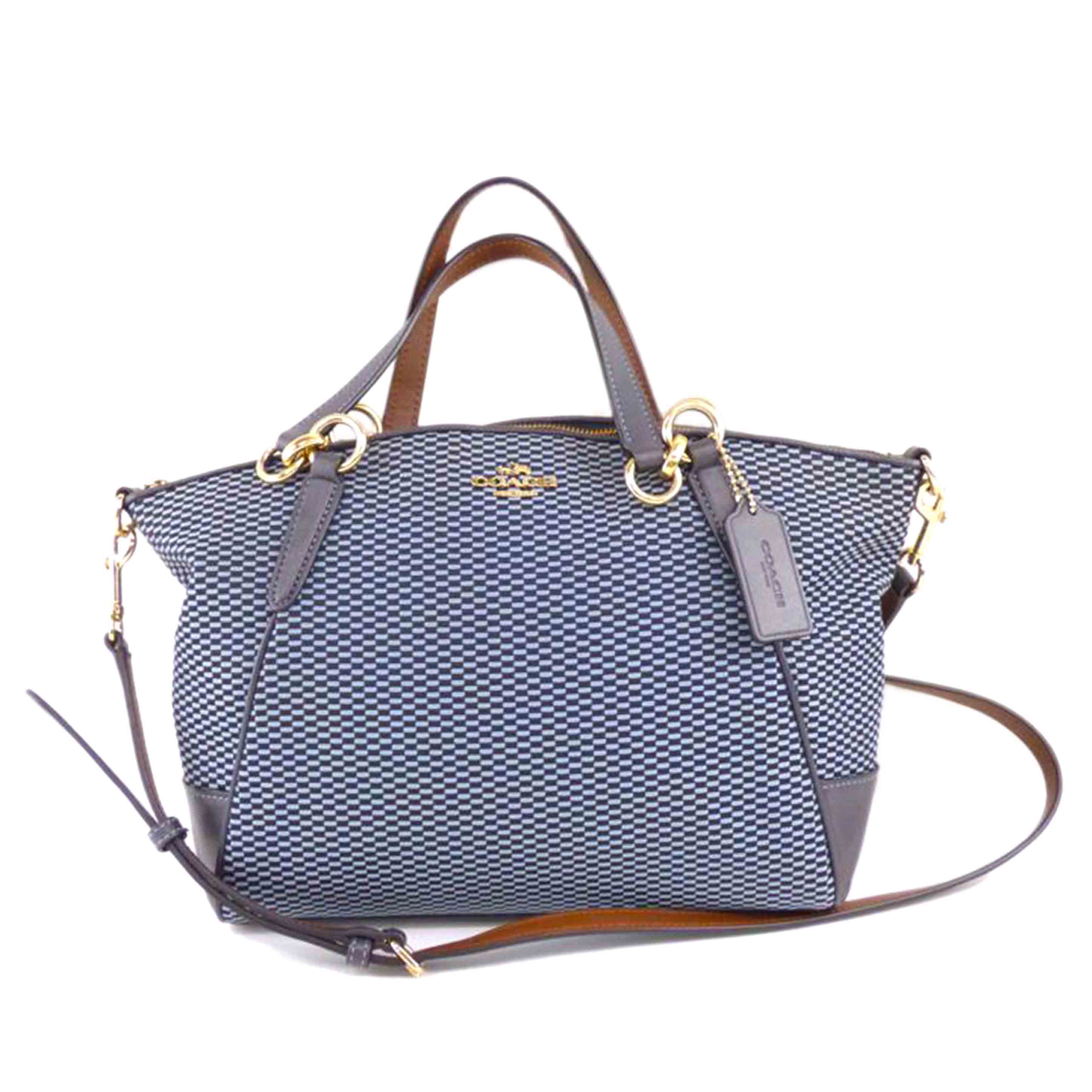 COACH ｺｰﾁ/エクスプローデット／2WAYハンド／ネイビー/F27576//K17**/Aランク/64
