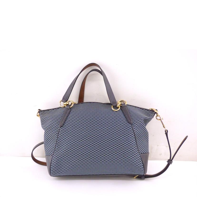 COACH ｺｰﾁ/エクスプローデット／2WAYハンド／ネイビー/F27576//K17**/Aランク/64