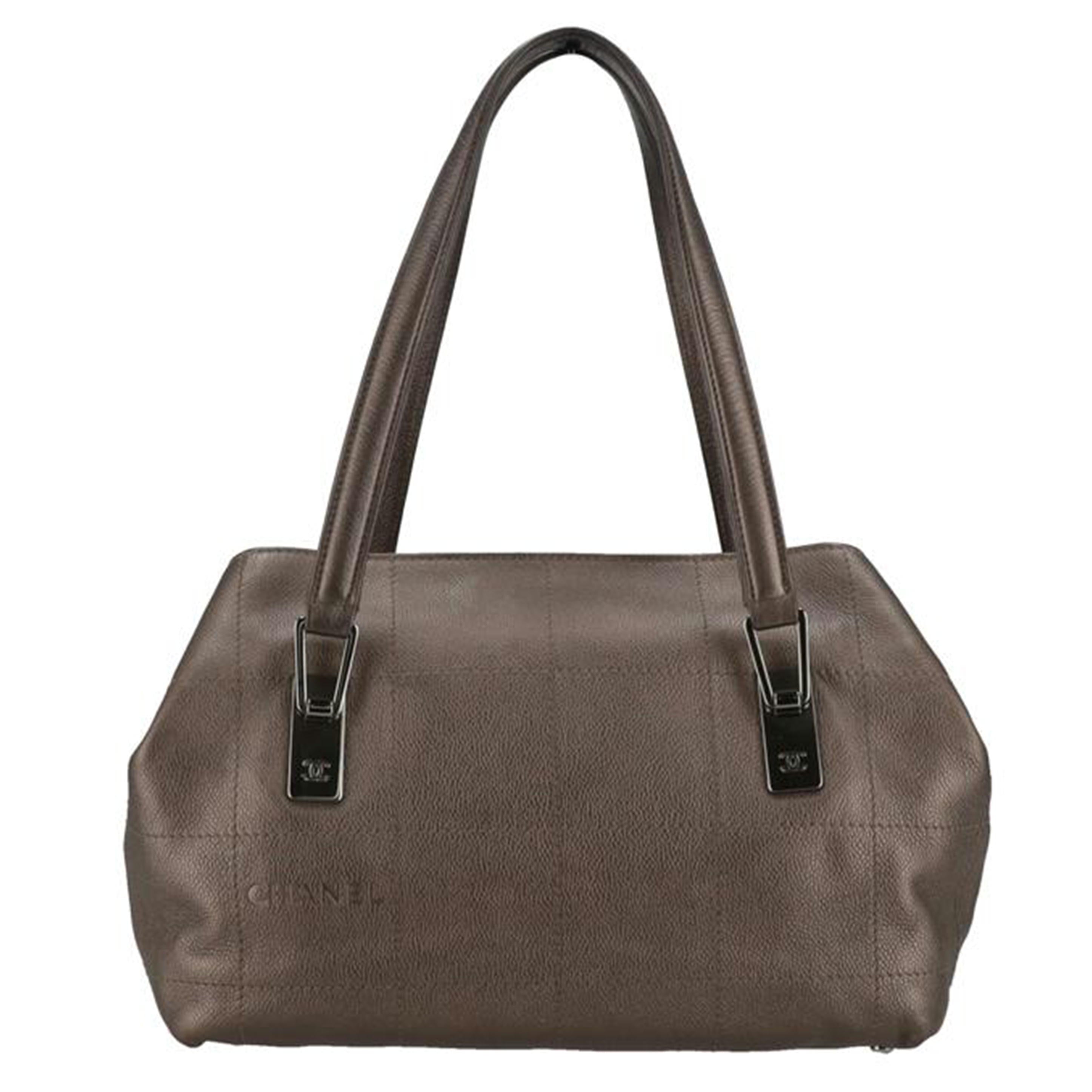 CHANEL シャネル/チョコバーキャビアスキンハンド/メタリックグレーSV金具//Aランク/75