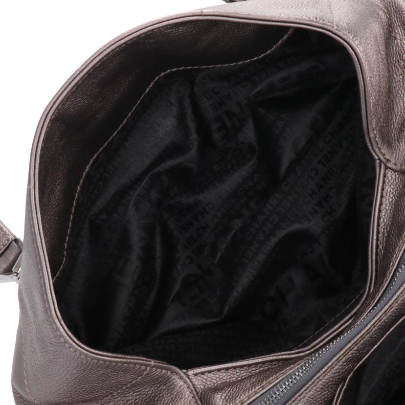 CHANEL シャネル/チョコバーキャビアスキンハンド/メタリックグレーSV金具//Aランク/75