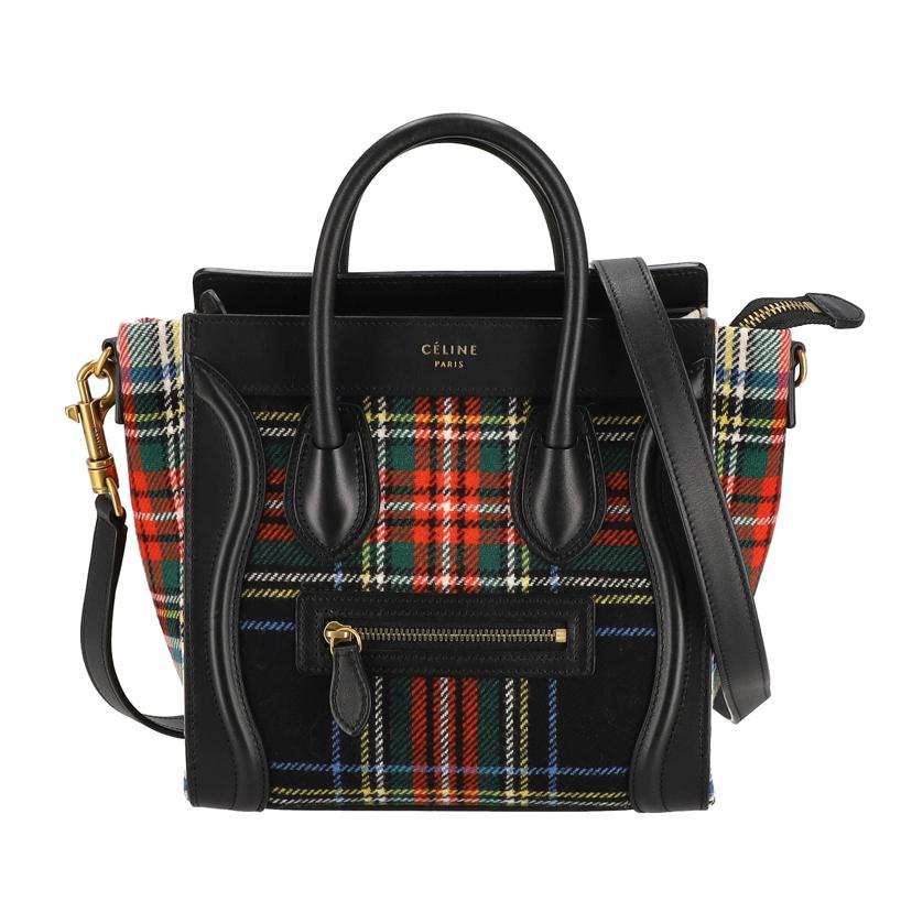 CELINE/ラゲージナノショッパー／タータンフェルト/168242AUV//Aランク/85