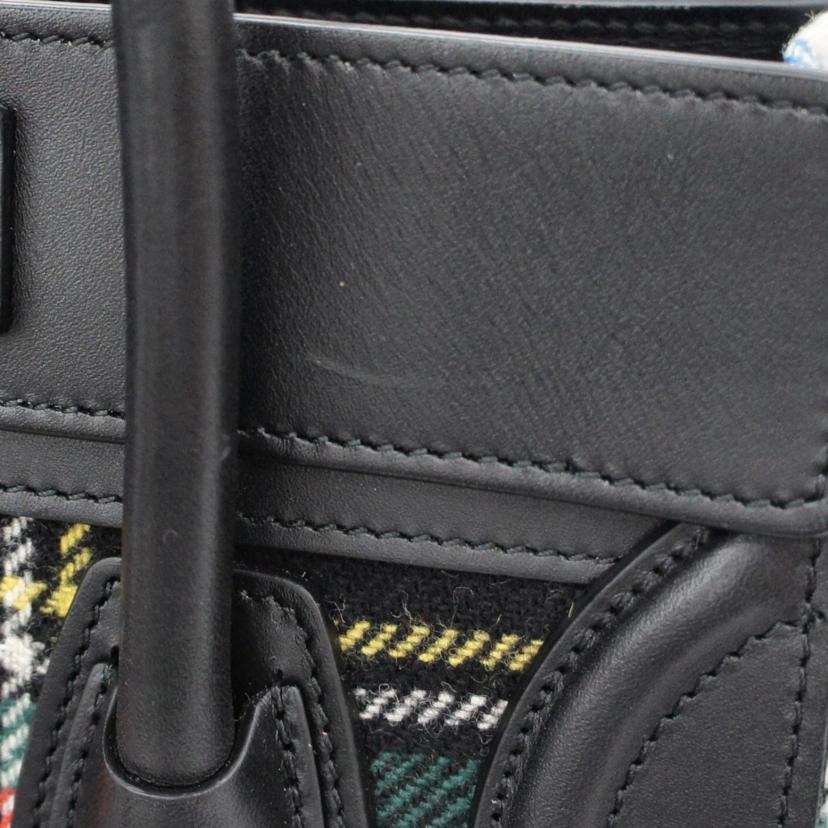 CELINE/ラゲージナノショッパー／タータンフェルト/168242AUV//Aランク/85