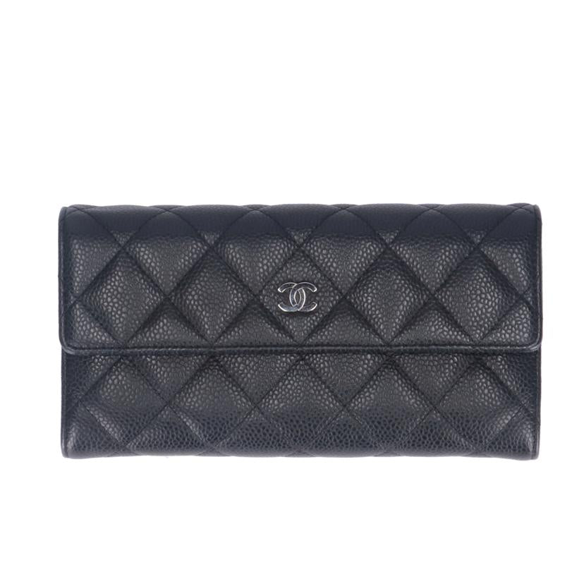 CHANEL シャネル/マトラッセ／キャビアスキンフラップウォレット／シルバー金具/A50096//171*****/ABランク/91