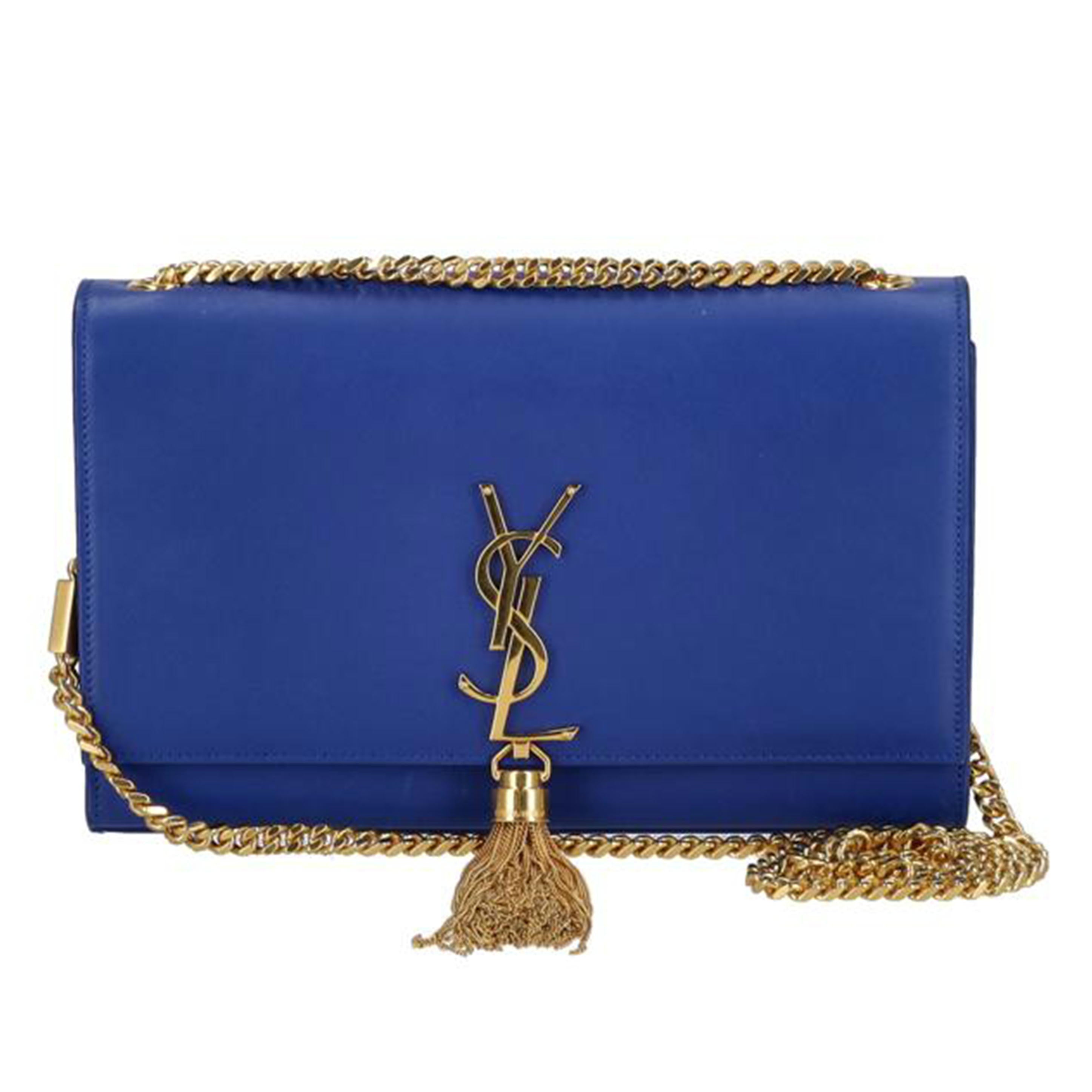SAINT　LAURENT サンローラン/ケイトタッセル／ミディアムチェーンショルダーバッグ／ブルー/354119//C15**/Aランク/18