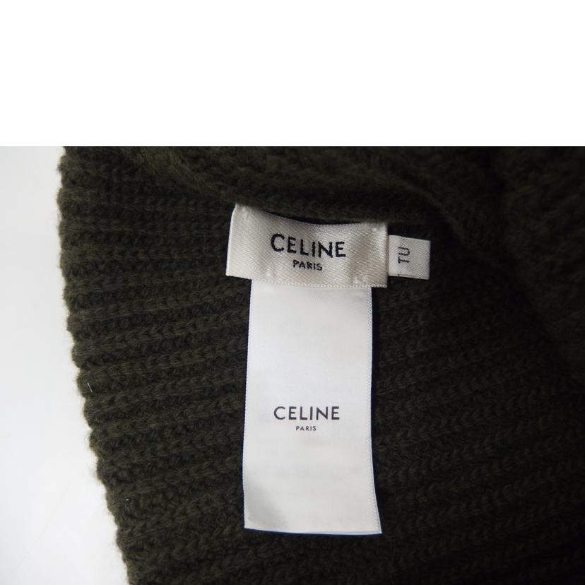 CELINE セリーヌ/ロゴニット帽／グリーン/423P 2A25R 15KH//Aランク/82