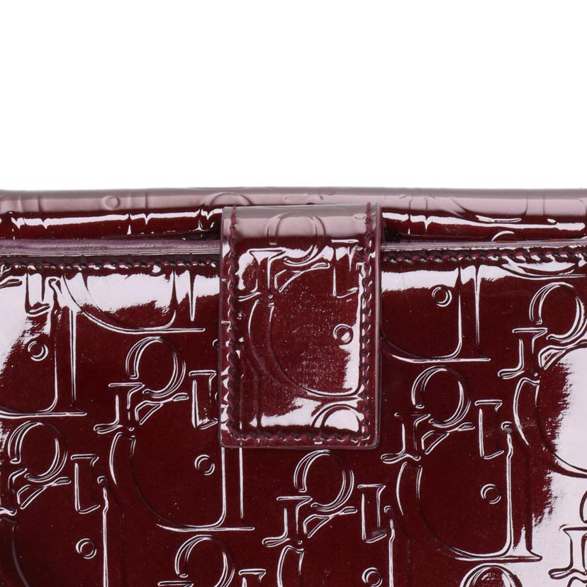 Dior ディオール/エナメルレザー／トロッター柄三つ折り財布／ワインレッド//02-*******/ABランク/18