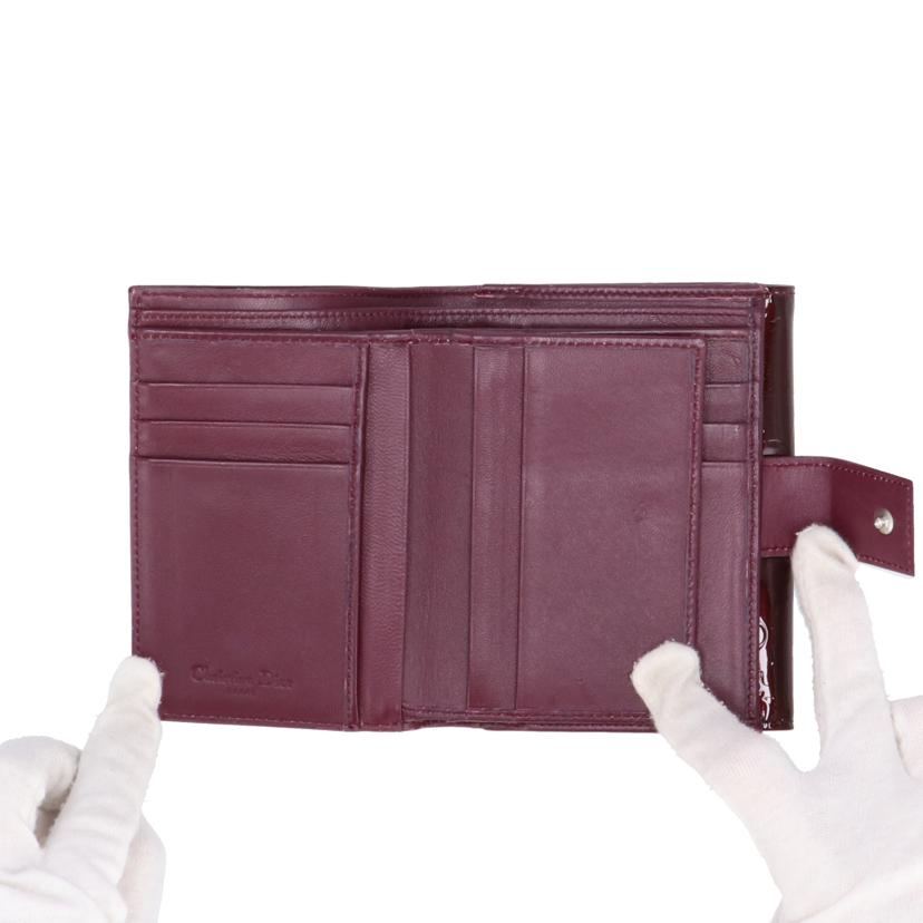 Dior ディオール/エナメルレザー／トロッター柄三つ折り財布／ワインレッド//02-*******/ABランク/18