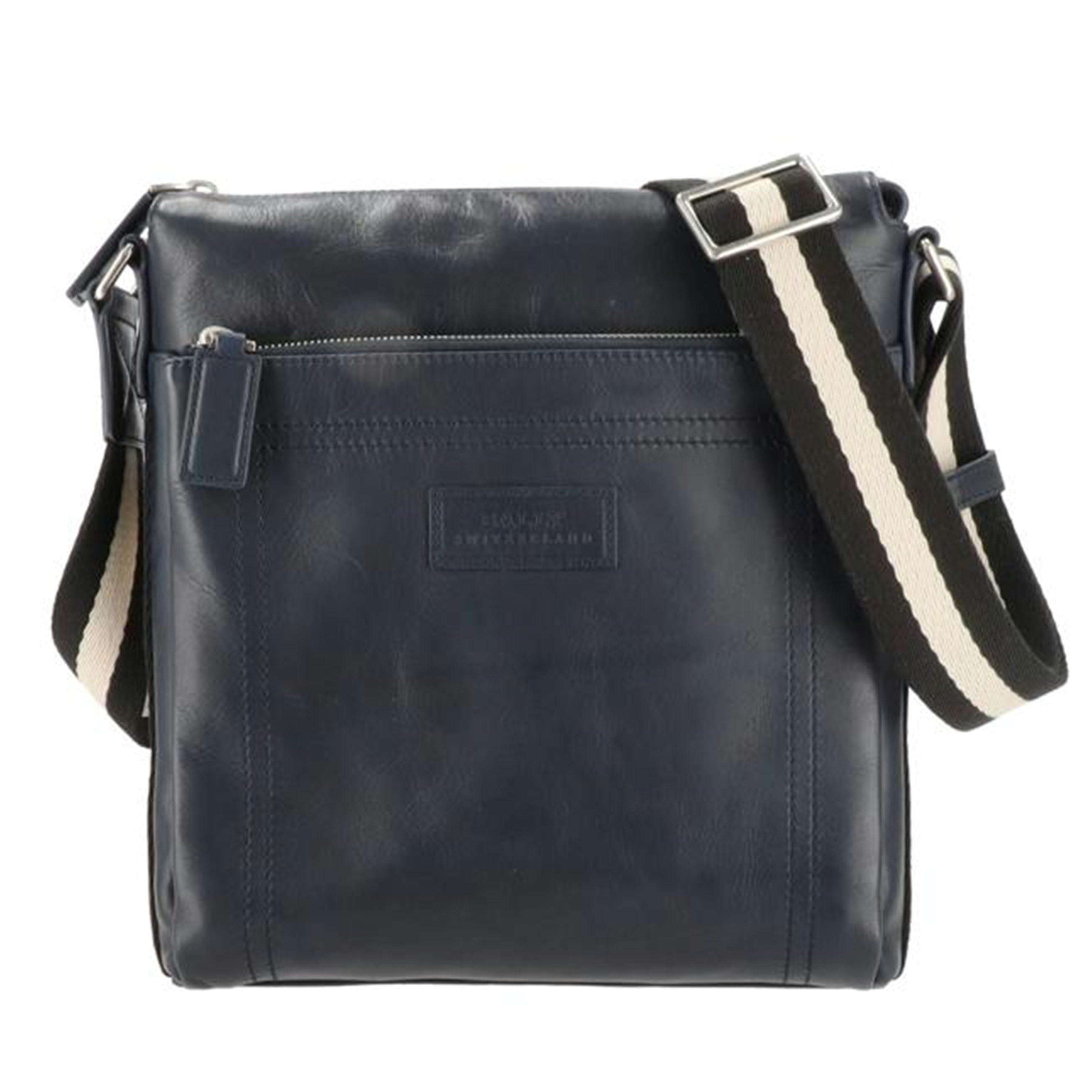 BALLY バリー/レザーショルダーバッグ／ネイビー//SAランク/18