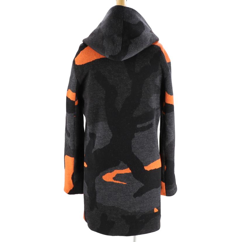 1　piu　1　uguale　3 ウノピゥウノウグァーレトレ/ビッグカモ　ジップウールコート／黒×オレンジ/MRK036/WOL018//Aランク/20