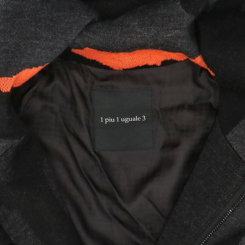 1　piu　1　uguale　3 ウノピゥウノウグァーレトレ/ビッグカモ　ジップウールコート／黒×オレンジ/MRK036/WOL018//Aランク/20