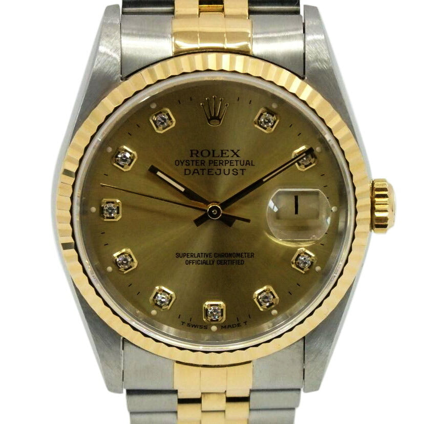 ROLEX ロレックス/DATE　JUST／10P／新ダイヤ/16233G//W26****/Aランク/77